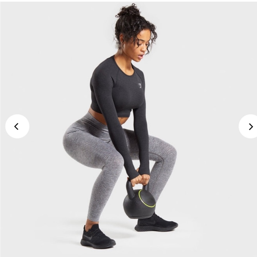 gymshark gray seamless high rise leggings medium